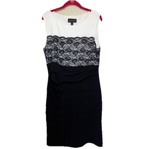 CONNECTED‎ APPAREL Beautiful Sleeveless Stretch Black Evening Dress Size 14